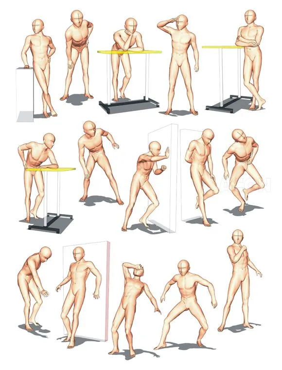 Human Pose Collection D (Expression poses 360 Types)