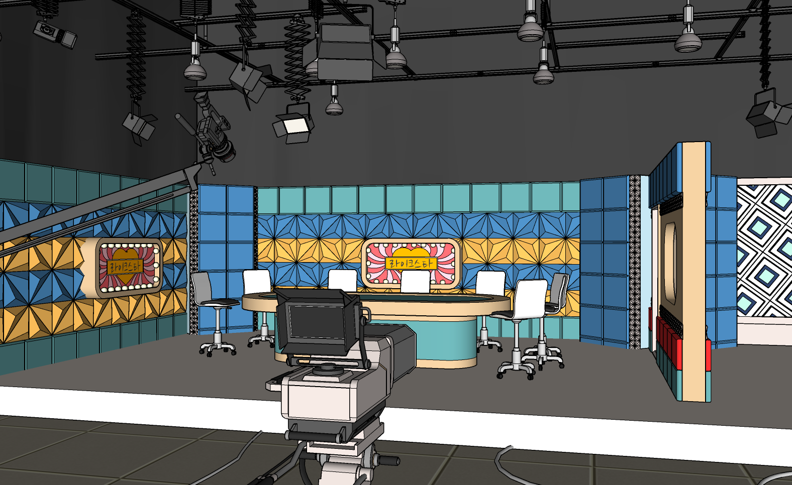 Broadcasting Station Set (external/sets/newsroom/waiting room/dressing ...