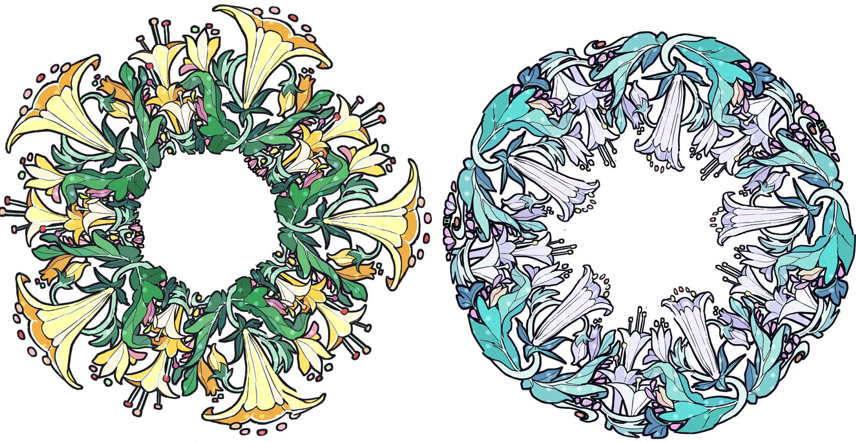 [Color Art Nouveau Pattern] 01 for Creators