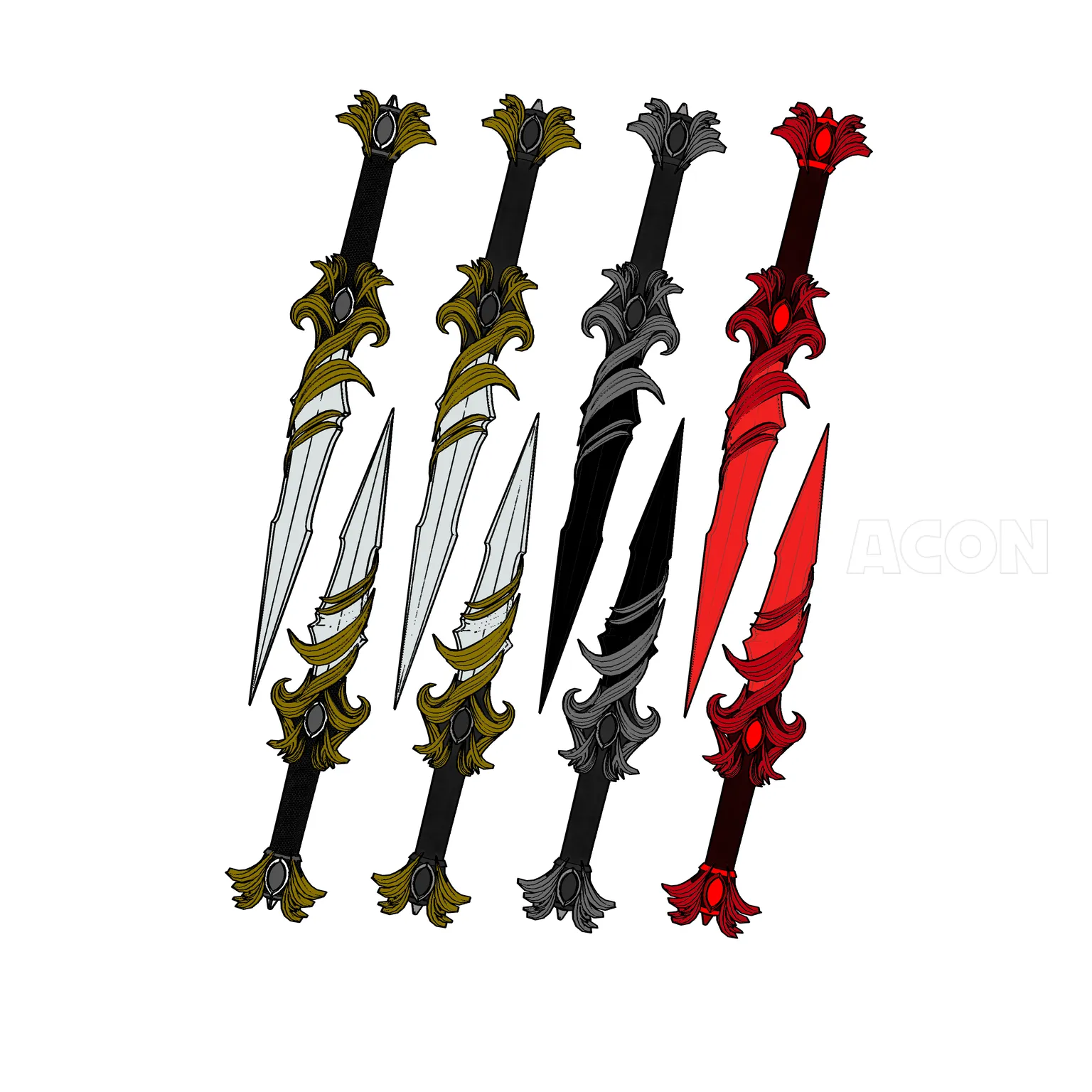 簡単に配置できるファンタジー短剣 武器 西洋短剣
