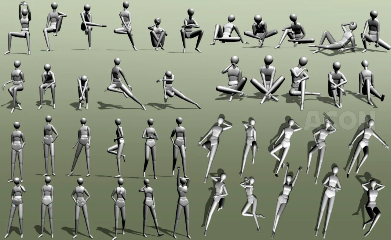 SET] Clip Studio Model Pose - Full Set
