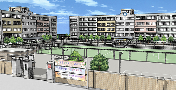<School all set> Classroom + Gym + Science Room + Appearance, etc