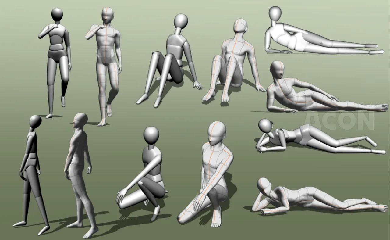 SET] Clip Studio Model Pose - Full Set