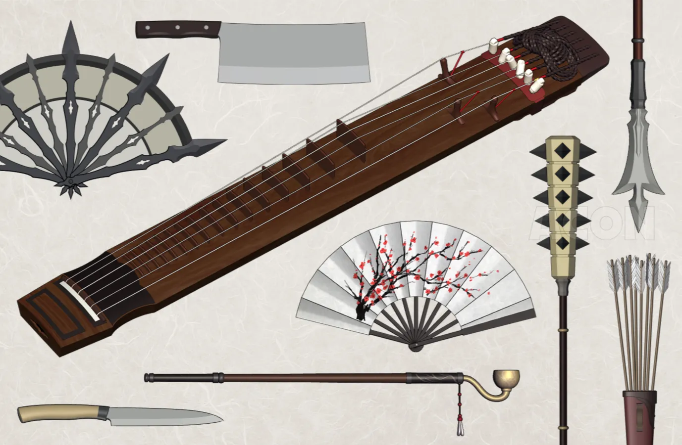 クリップスタジオ3D東洋ファンタジー武器C - 特殊武器