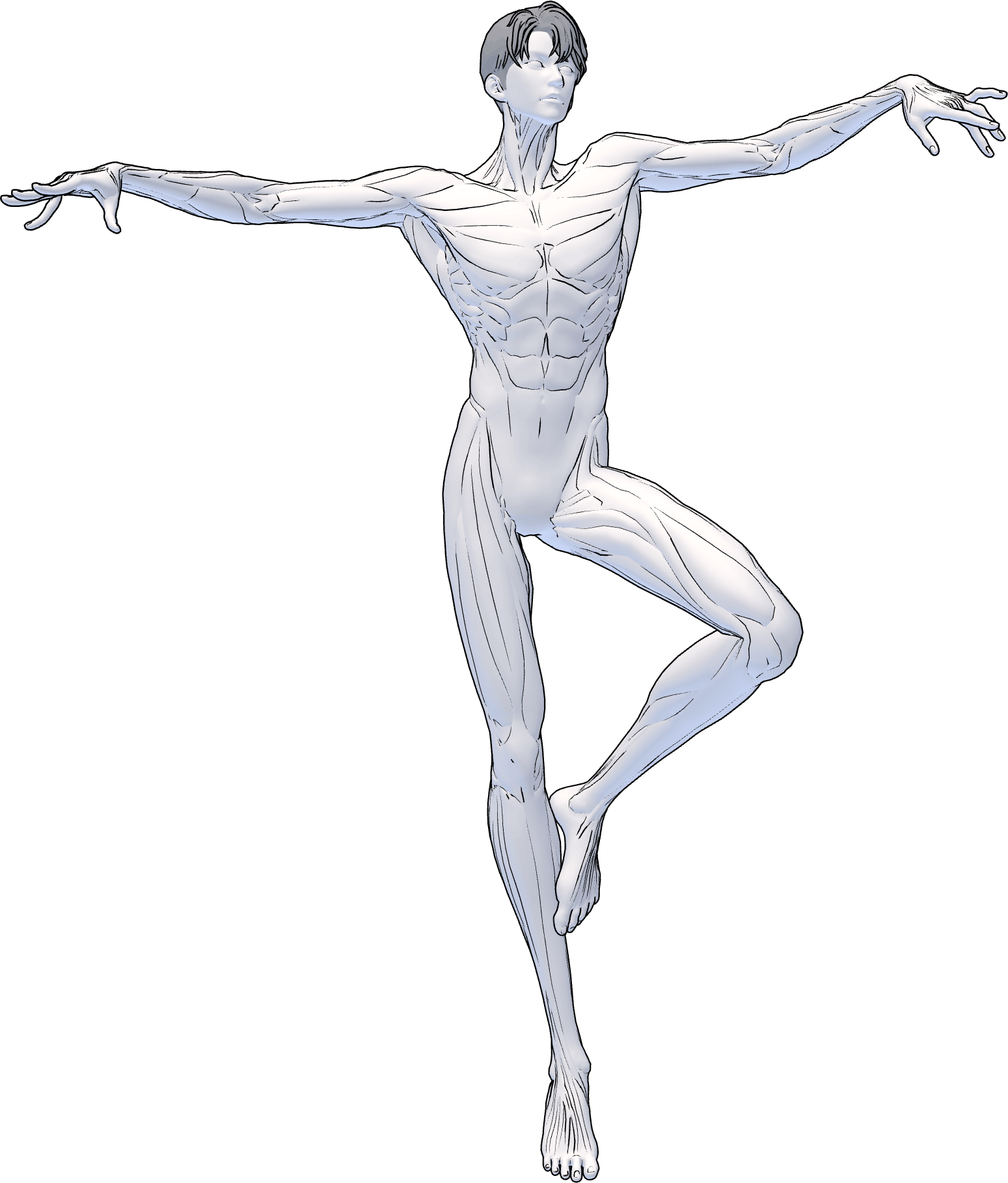 A 3D pose book for men and women in Clip Studio with adjustable