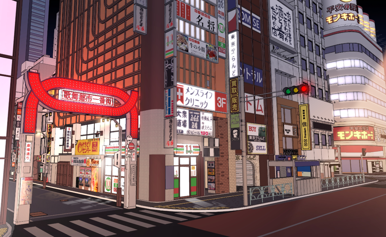 일본 유흥가 거리 [상점 버전/공원 버전]