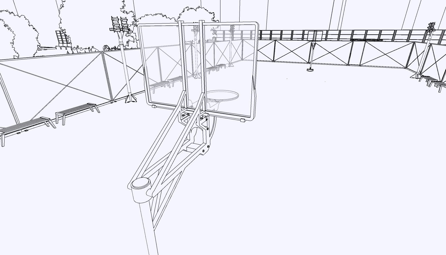 an outdoor basketball court