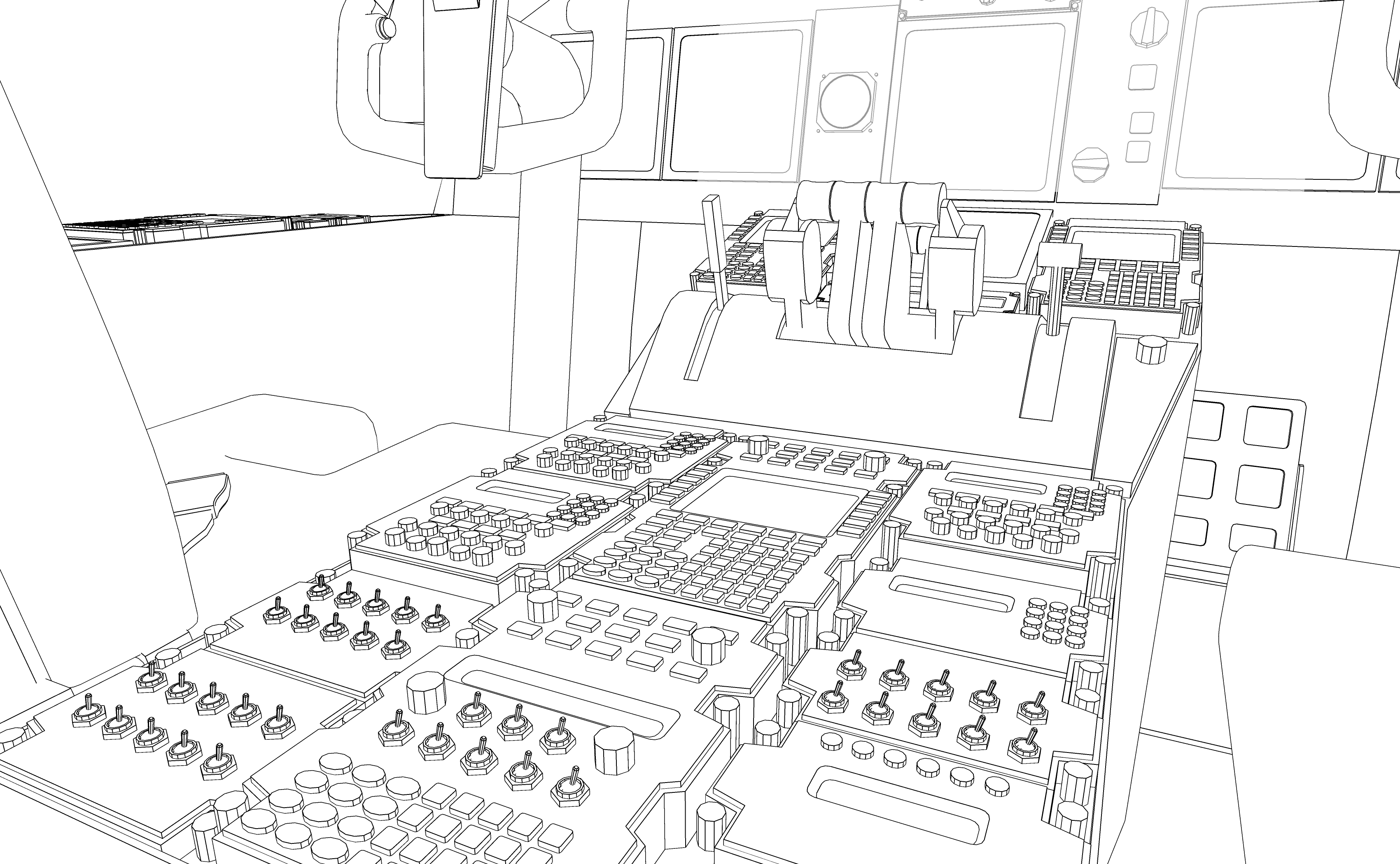 Airplane Cockpit and Cabin Interior Set