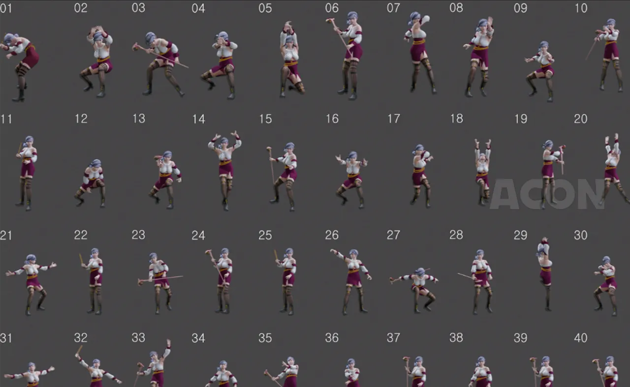 魔法使いポーズ終結！ クリップスタジオ連続動作ポーズ集