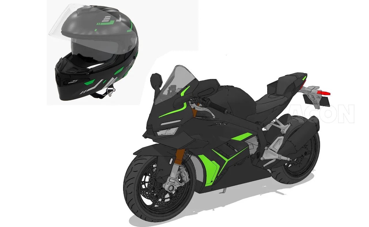バイクとヘルメット