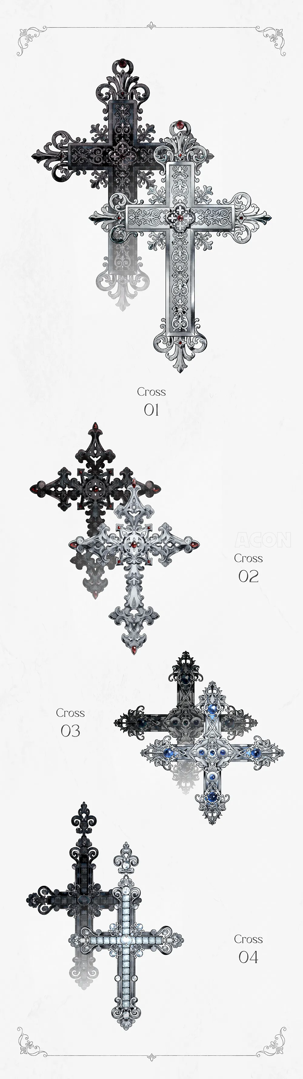 The Rosary-十字架とブローチ