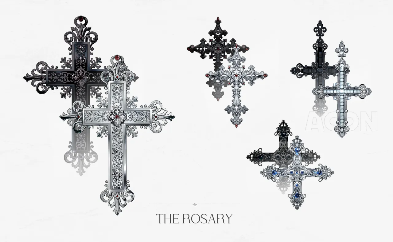 The Rosary-十字架とブローチ