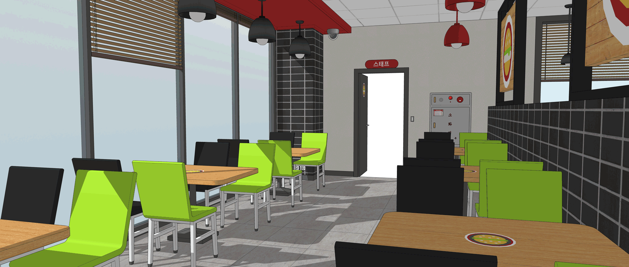 Commercial Space Background Fastfood Restaurant