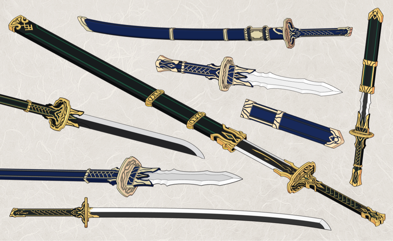 3D東洋兵器 （無冠テーマ） - 刀、刀、槍