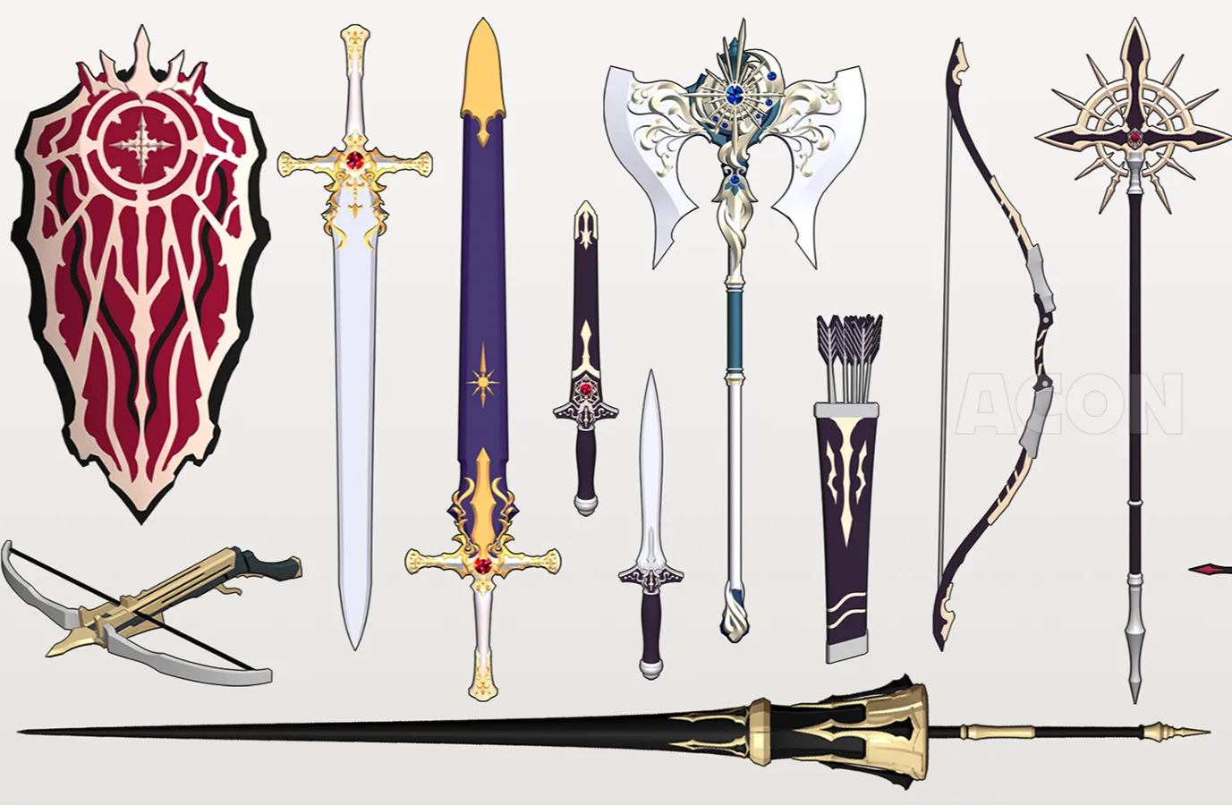 クリップスタジオ3Dファンタジー武器コレクションB - 王族、貴族、騎士