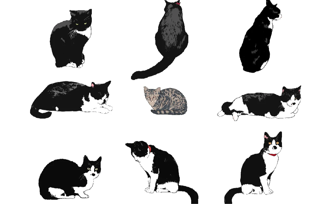 えねこ 正面からちらっと見た猫のエクストラ25種