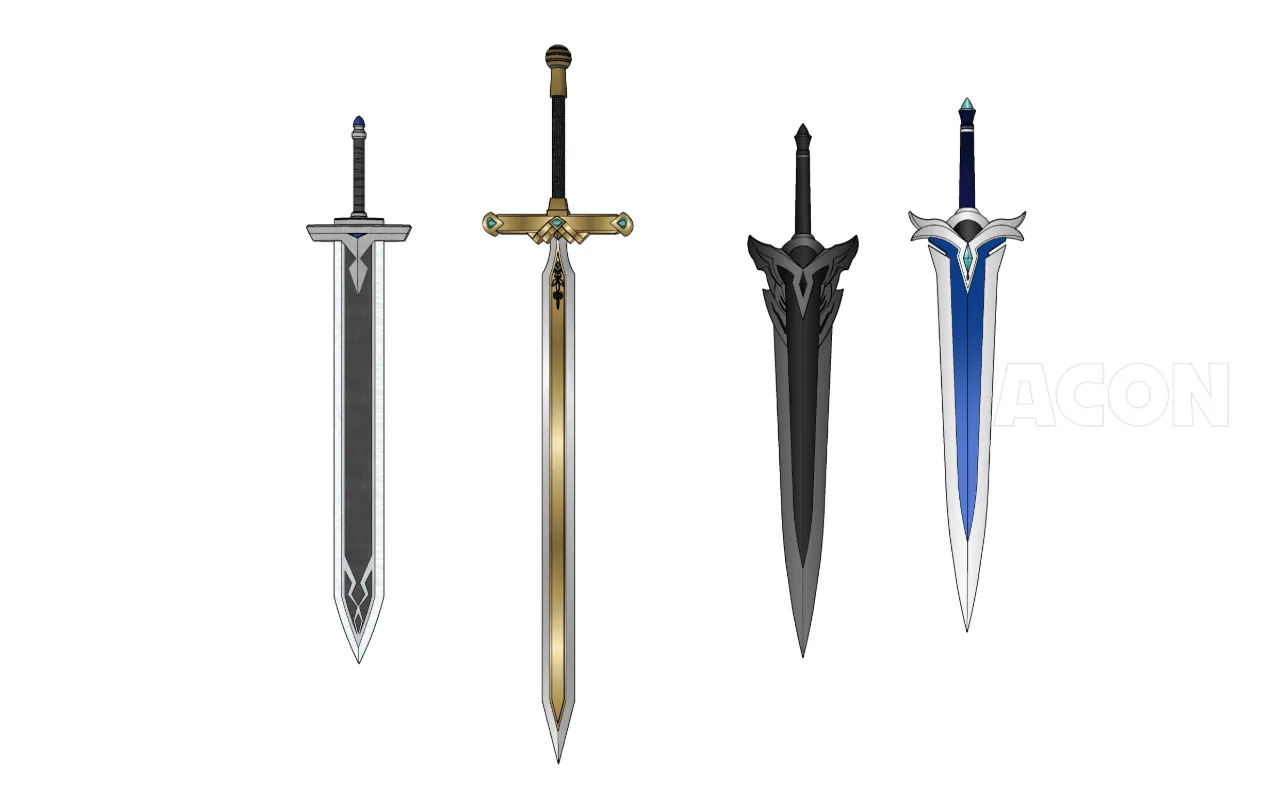 ファンタジー武器、大剣4点セット]