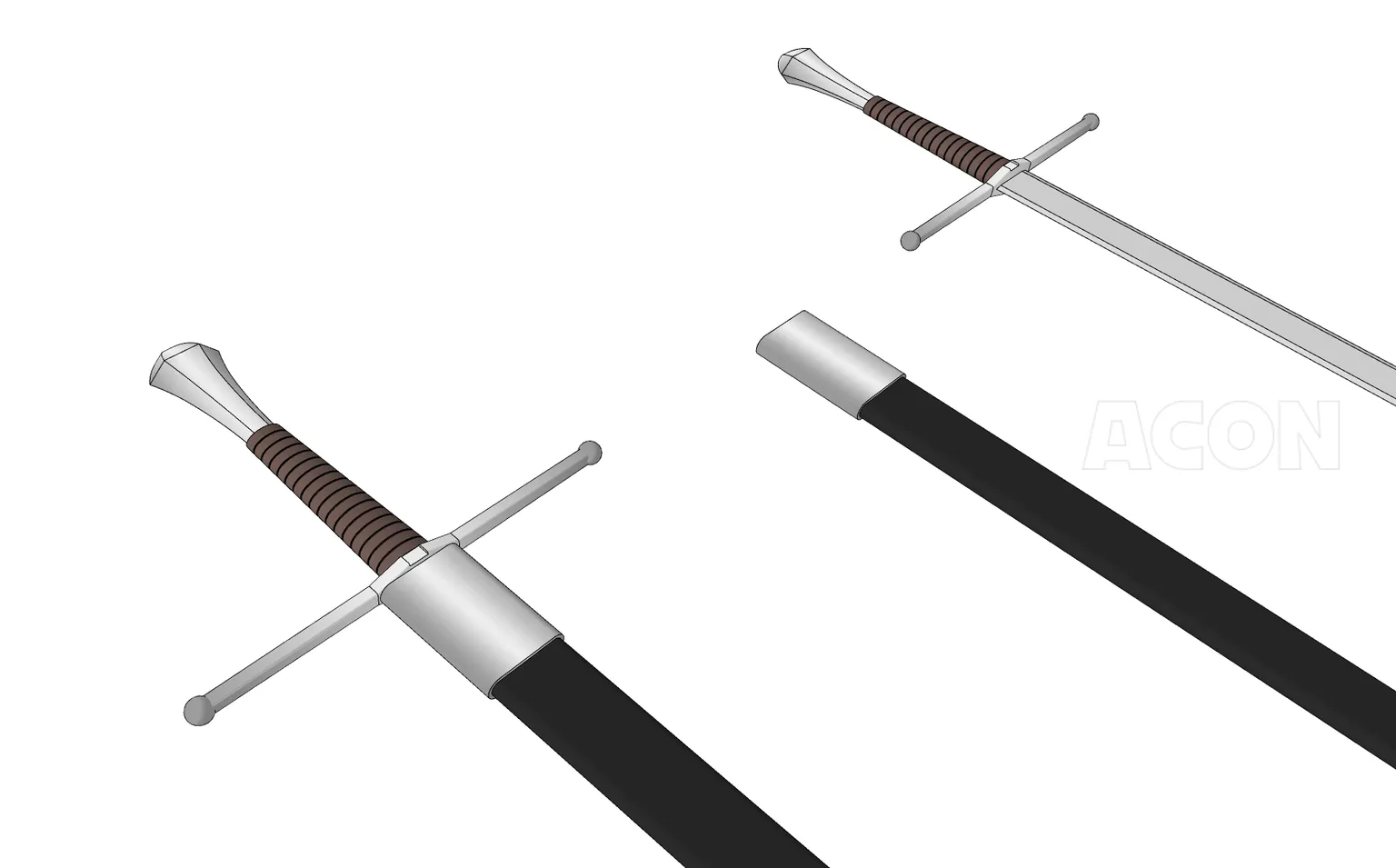3D武器 - ハンドアンドハーフソード hand and half sword (西