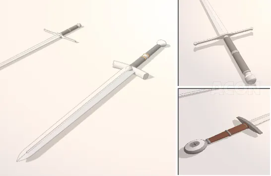 アクション、中世ファンタジー西洋兵器-剣3種集