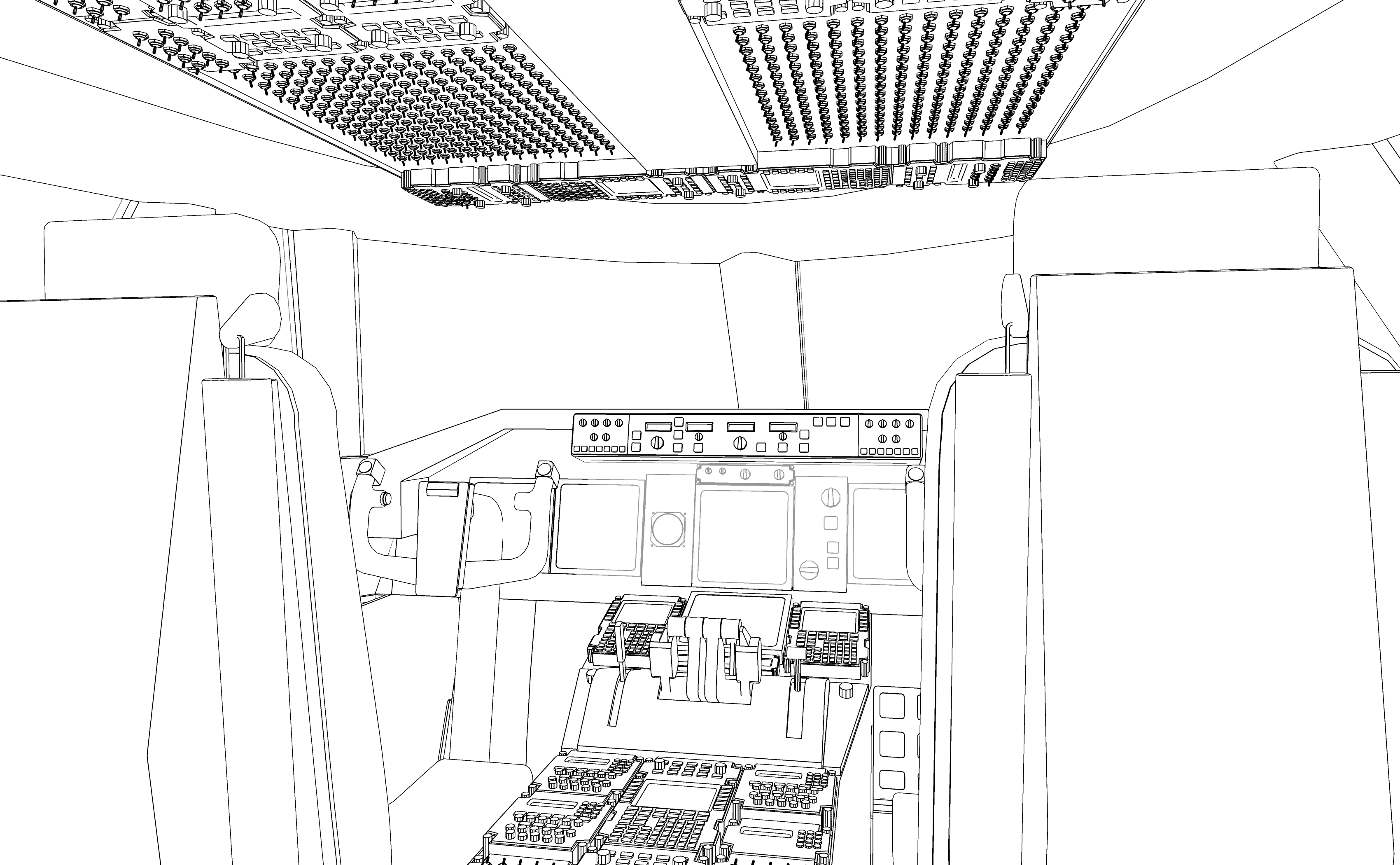 Airplane Cockpit and Cabin Interior Set