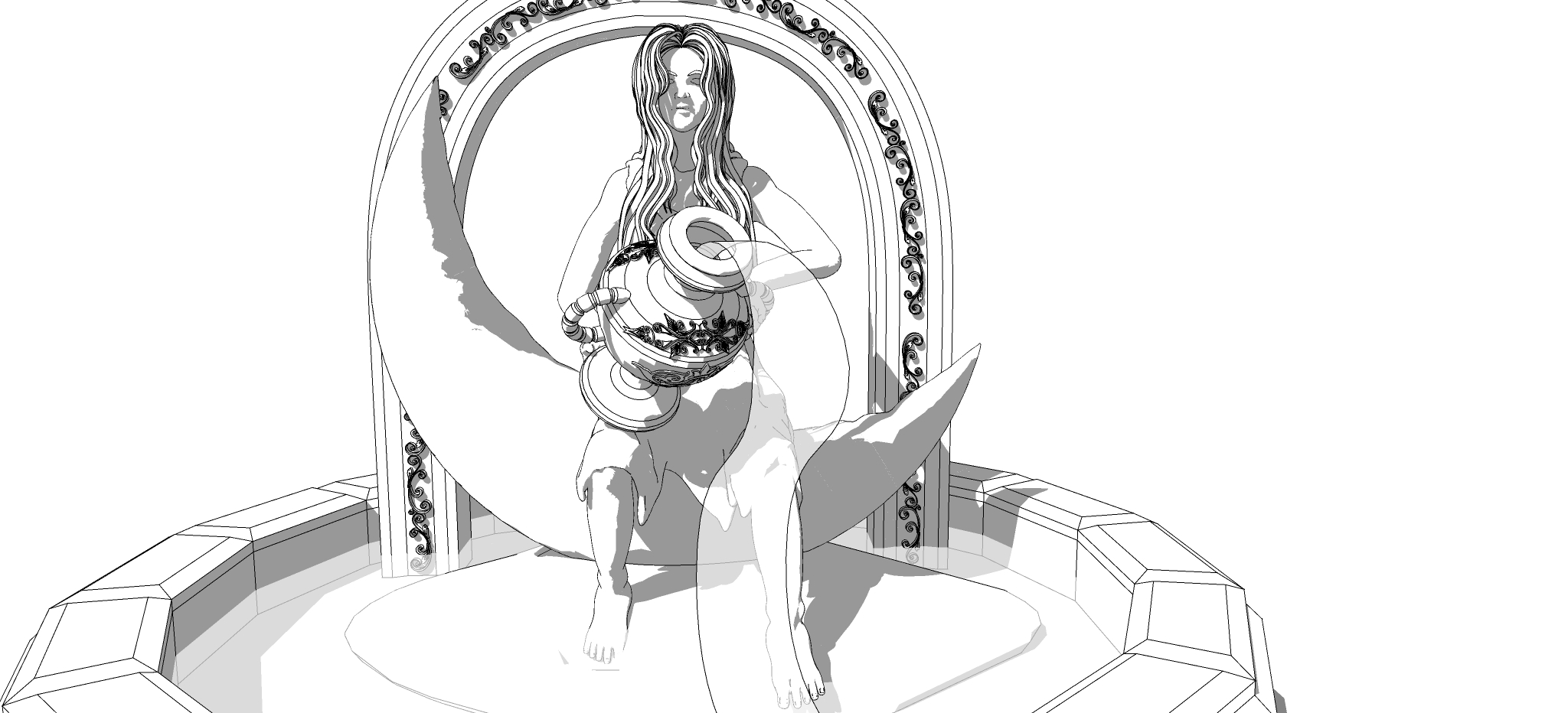 Statue Fountain Lady