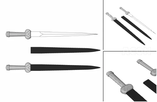 K*h様 西洋剣 短剣 ダガー 3D武器 - キドニー大挙 kidner dagger (ヨーロッパ短剣)