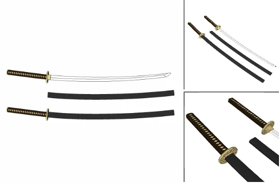 3D武器 - グラディウス gladius (西ヨーロッパ刀剣、刀)