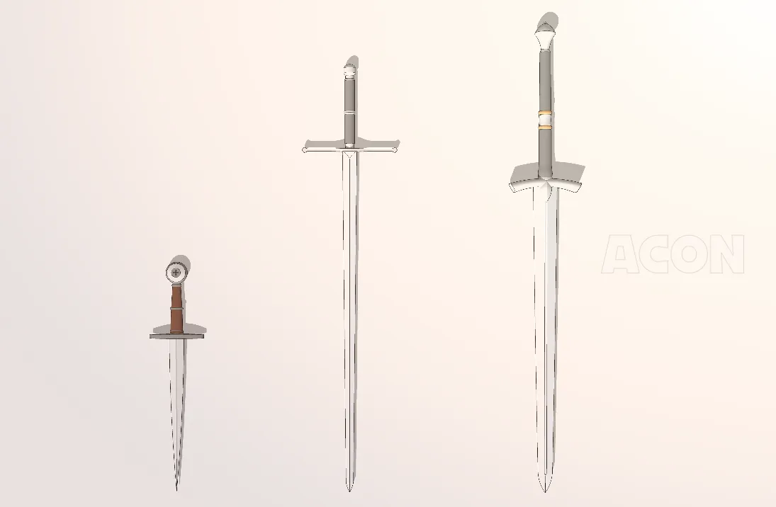 アクション、中世ファンタジー西洋兵器-剣3種集