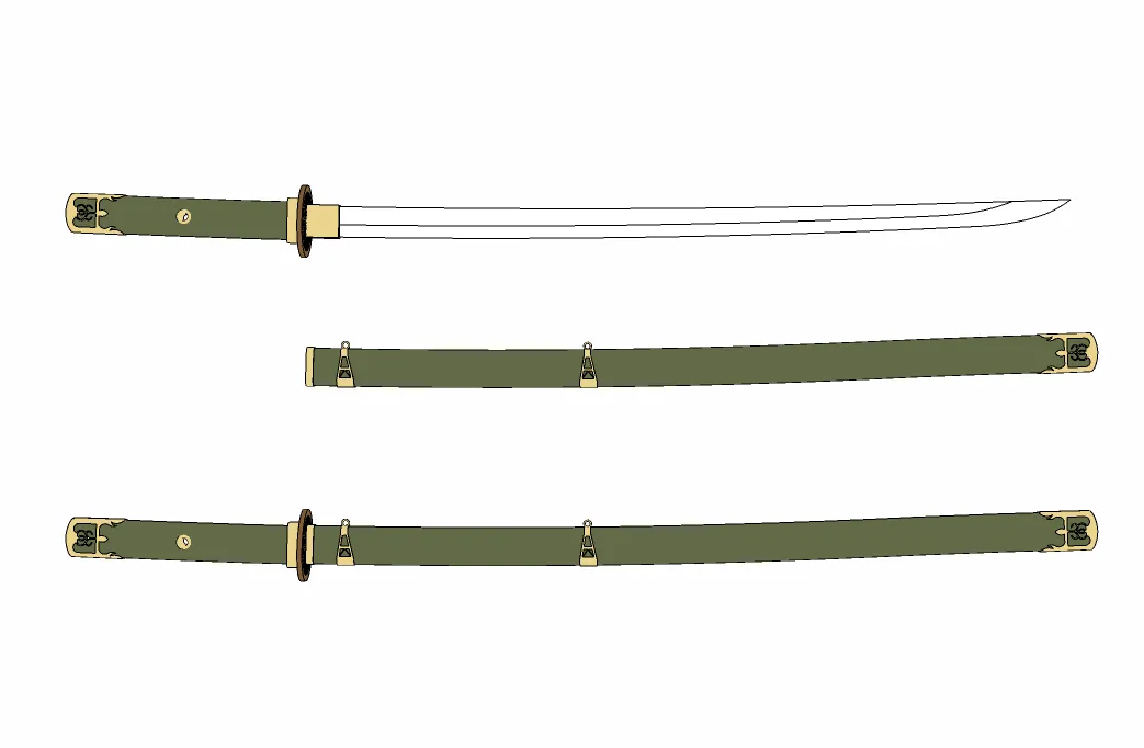 3D武器 - シュバイチェルサーベル schweizersabel (スイス刀剣、刀)