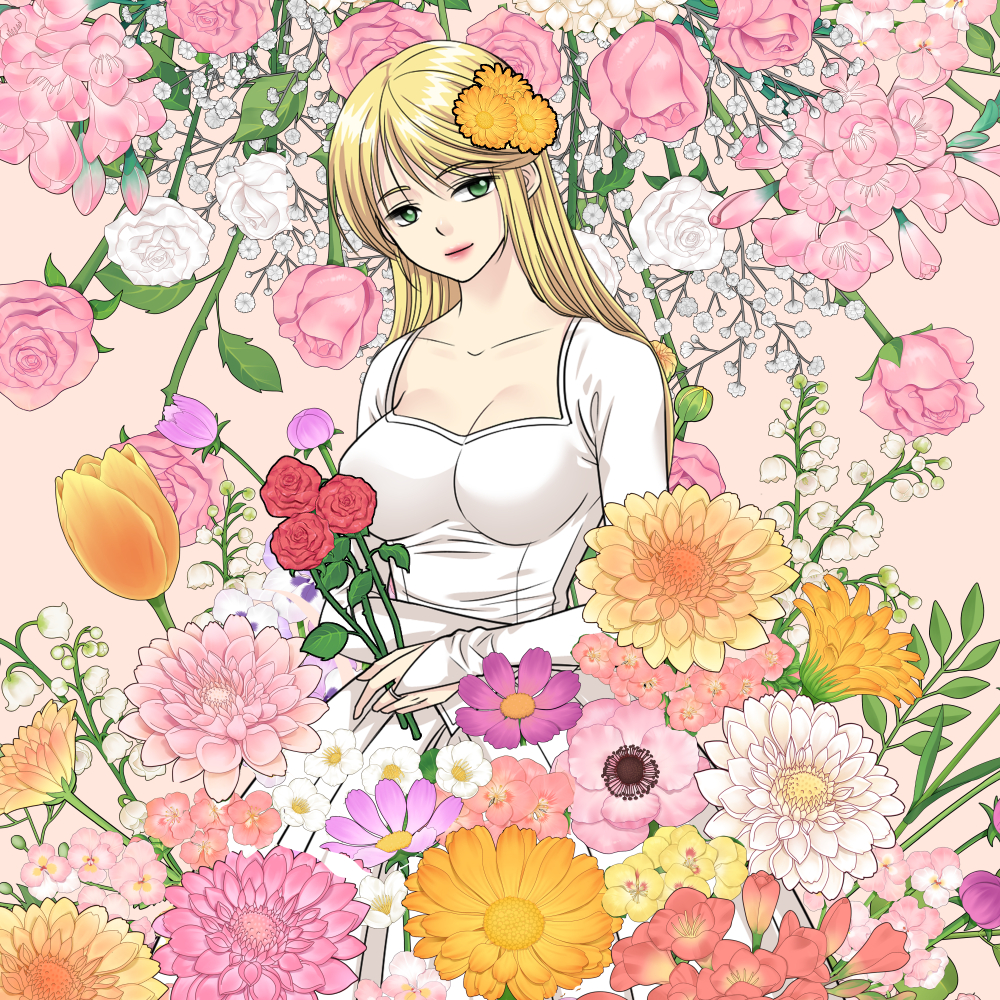 かすみ草 4色